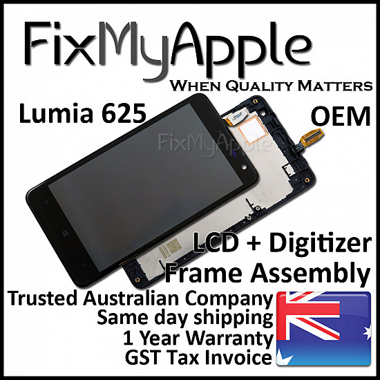 Nokia Lumia 625 LCD Touch Screen Digitizer Assembly with Frame OEM