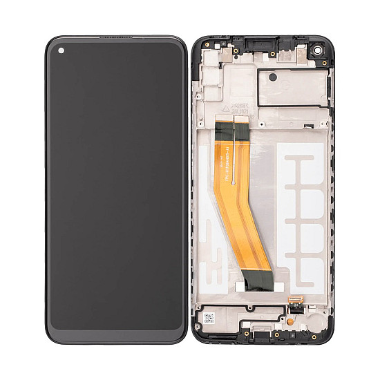 [Refurbished] LCD Touch Screen Digitizer Assembly with Frame - Black for Samsung Galaxy A11 A115