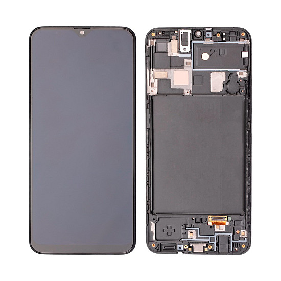 [Aftermarket LCD] LCD Touch Screen Digitizer Assembly with Frame - Black for Samsung Galaxy A20 A205
