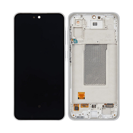 [Service Pack] OLED Touch Screen Digitizer Assembly with Frame - White for Samsung Galaxy A36 5G A366