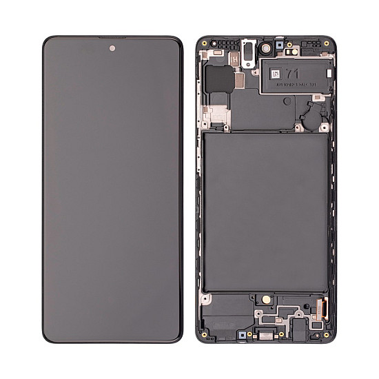 Samsung Galaxy A71 A715 OLED Touch Screen Digitizer Assembly with Frame - Prism Crush Black [Aftermarket OLED]