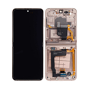 [Refurbished] OLED Touch Screen Digitizer Assembly with Frame - Pink Gold for Samsung Galaxy Z Flip4 F721