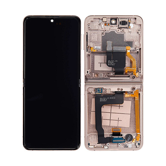 [Refurbished] OLED Touch Screen Digitizer Assembly with Frame - Pink Gold for Samsung Galaxy Z Flip4 F721