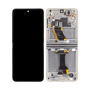 [Refurbished] OLED Touch Screen Digitizer Assembly with Frame - Cream for Samsung Galaxy Z Flip5 F731