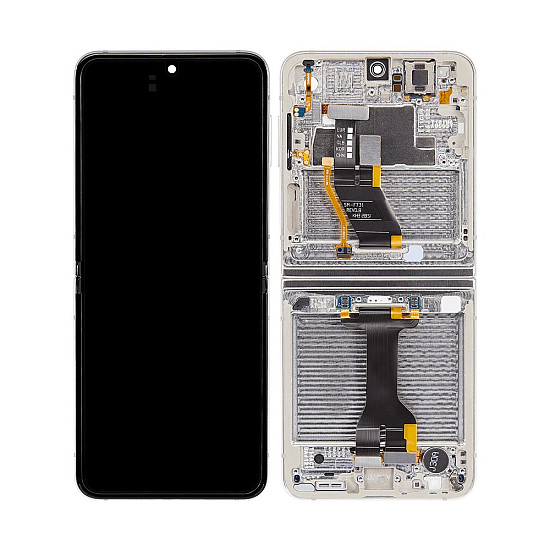 [Refurbished] OLED Touch Screen Digitizer Assembly with Frame - Cream for Samsung Galaxy Z Flip5 F731