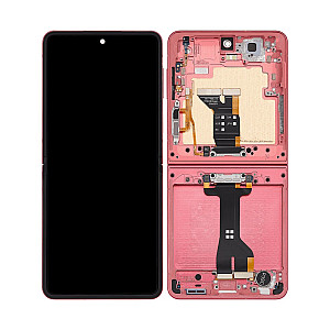 [Service Pack] OLED Touch Screen Digitizer Assembly with Frame - Coral Red for Samsung Galaxy Z Flip7 F766