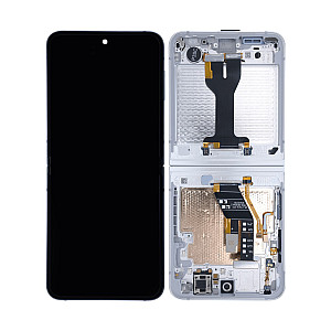 [Service Pack] OLED Touch Screen Digitizer Assembly with Frame - White for Samsung Galaxy Z Flip7 FE F761