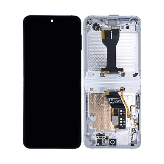 [Service Pack] OLED Touch Screen Digitizer Assembly with Frame - White for Samsung Galaxy Z Flip7 FE F761