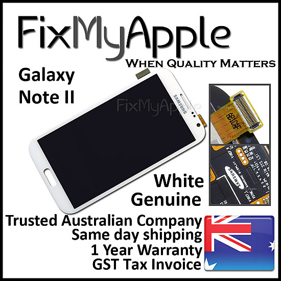 Samsung Galaxy Note 2 N7100/N7105 OLED Touch Screen Digitizer Assembly - White (With Adhesive) [Refurbished]