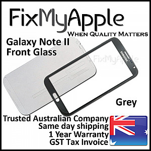 Samsung Galaxy Note 2 Front Glass Panel - Grey (With Adhesive)