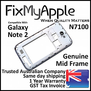 Samsung Galaxy Note 2 N7100 Mid Back Housing Frame - White OEM
