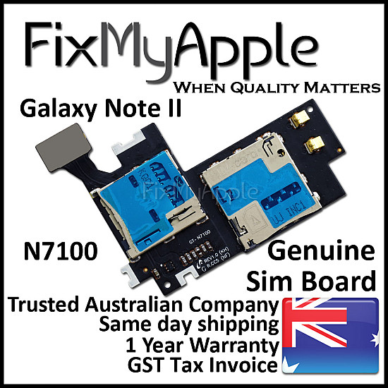 Samsung Galaxy Note 2 N7100 Sim and Micro SD Card Reader Flex Cable OEM