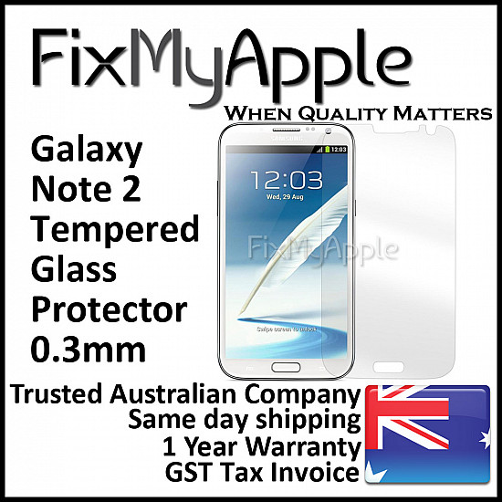 Samsung Galaxy Note 2 Tempered Glass Screen Protector 0.3mm