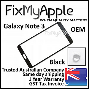 Samsung Galaxy Note 3 Front Glass Panel - Black OEM (With Adhesive)