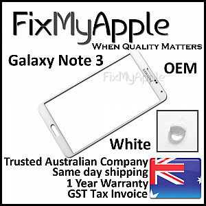 Samsung Galaxy Note 3 Front Glass Panel - White OEM (With Adhesive)