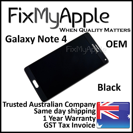 Samsung Galaxy Note 4 N910G OLED Touch Screen Digitizer Assembly - Black [Refurbished]