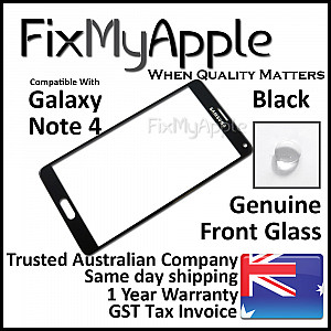 Samsung Galaxy Note 4 Front Glass Panel - Black OEM (With Adhesive)