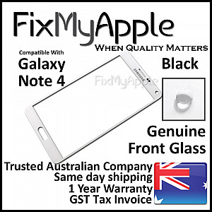 Samsung Galaxy Note 4 Front Glass Panel - White OEM (With Adhesive)