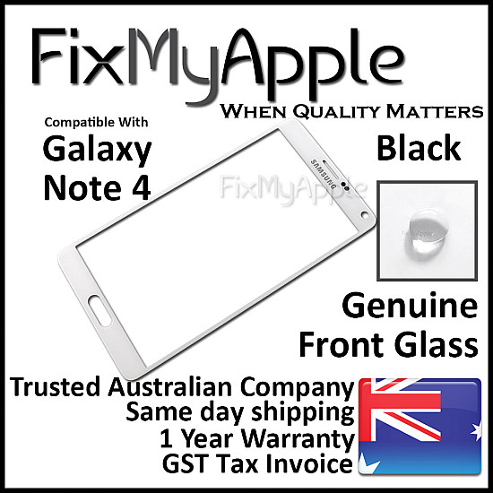 Samsung Galaxy Note 4 Front Glass Panel - White OEM (With Adhesive)
