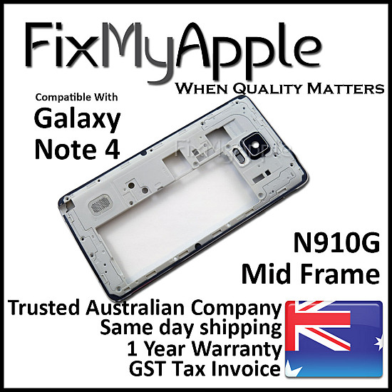 Samsung Galaxy Note 4 N910G Mid Back Housing Frame - Black