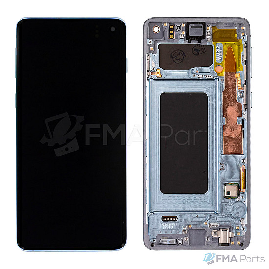 Samsung Galaxy S10 G973F OLED Touch Screen Digitizer Assembly with Frame - Prism Blue [Refurbished]