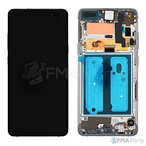 [Service Pack] OLED Touch Screen Digitizer Assembly with Frame - Crown Silver for Samsung Galaxy S10 5G G977
