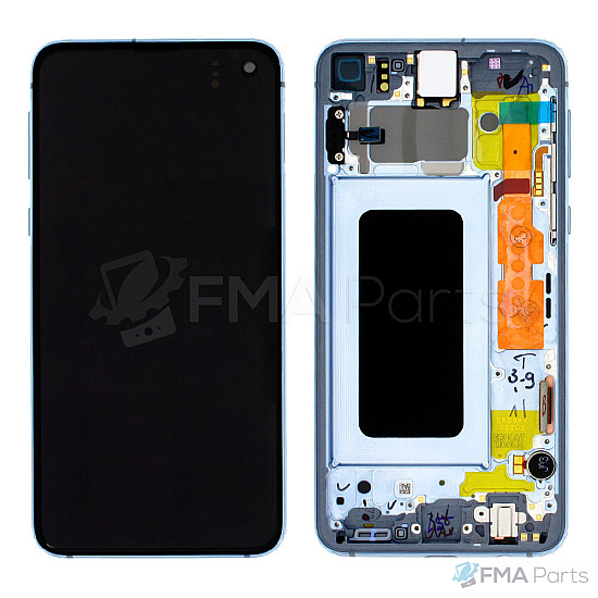 Samsung Galaxy S10e G970F OLED Touch Screen Digitizer Assembly with Frame - Prism Blue [Service Pack]