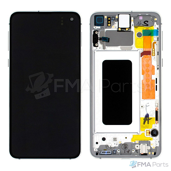 Samsung Galaxy S10e G970F OLED Touch Screen Digitizer Assembly with Frame - Prism White [Service Pack]