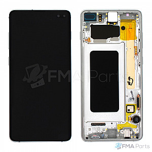 Samsung Galaxy S10+ Plus G975F OLED Touch Screen Digitizer Assembly with Frame - Prism White [Full OEM]