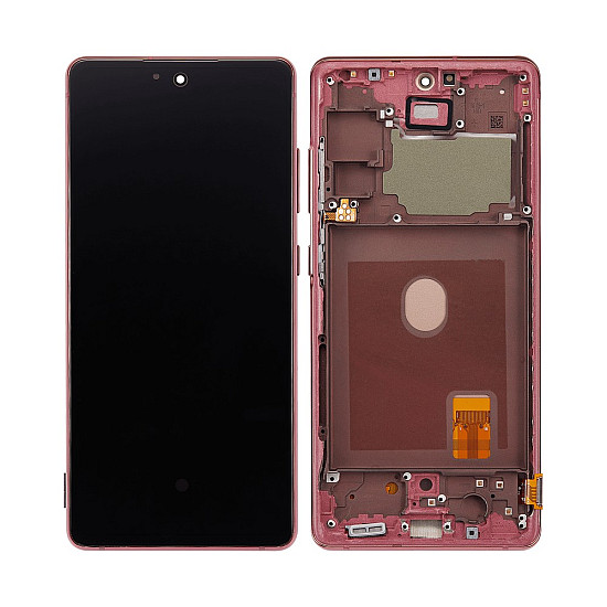 Samsung Galaxy S20 FE G780F/G781F OLED Touch Screen Digitizer Assembly with Frame - Cloud Red [Refurbished]