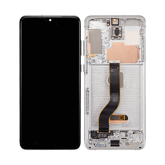 Samsung Galaxy S20+ G985F/G986F OLED Touch Screen Digitizer Assembly with Frame - Cloud White [Service Pack]