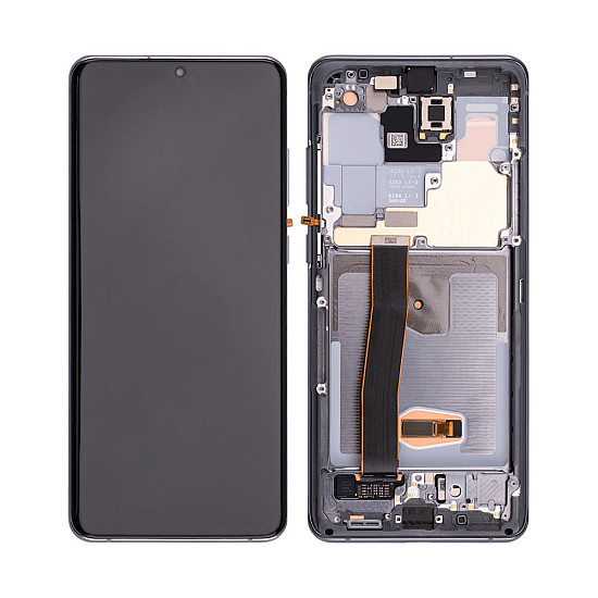 Samsung Galaxy S20 Ultra G988B OLED Touch Screen Digitizer Assembly with Frame - Cosmic Grey [Refurbished]