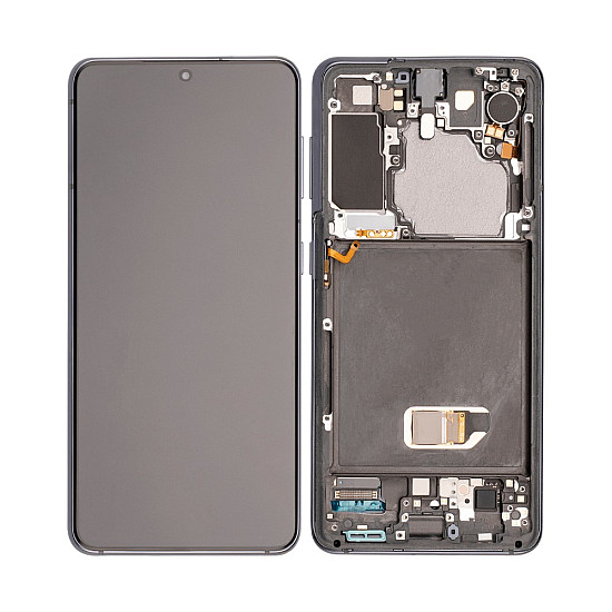 Samsung Galaxy S21 G991B OLED Touch Screen Digitizer Assembly with Frame - Phantom Grey [Aftermarket OLED]
