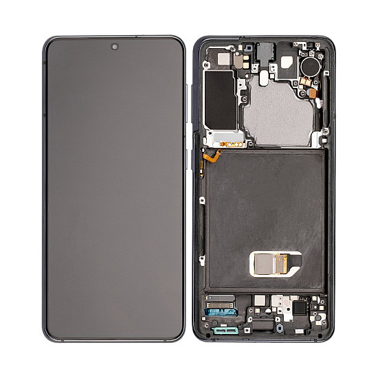 Samsung Galaxy S21 G991B OLED Touch Screen Digitizer Assembly with Frame - Phantom Grey [Refurbished]