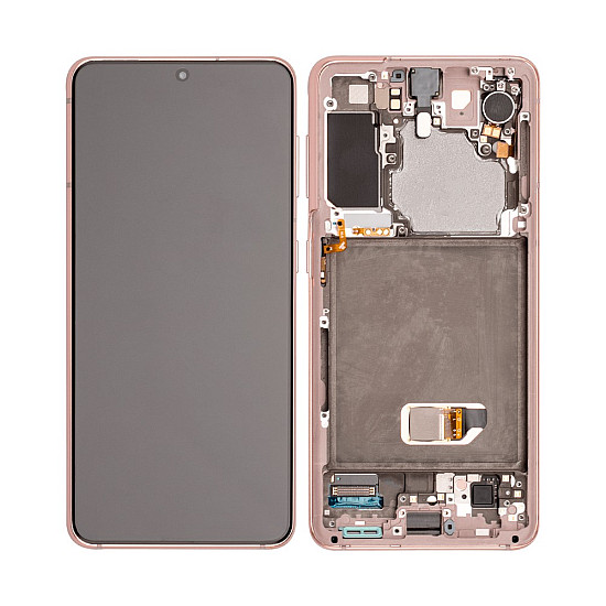 Samsung Galaxy S21 G991B OLED Touch Screen Digitizer Assembly with Frame - Phantom Pink [Service Pack]