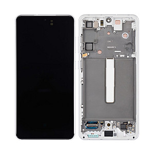 [Service Pack] OLED Touch Screen Digitizer Assembly with Frame - White for Samsung Galaxy S21 FE G990B