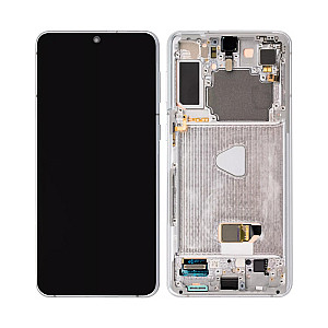 [Service Pack] OLED Touch Screen Digitizer Assembly with Frame - Phantom Silver for Samsung Galaxy S21+ G996B
