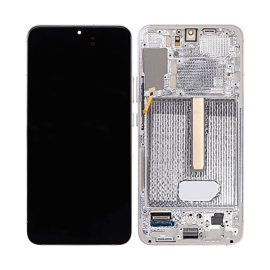 Samsung Galaxy S22+ S906B OLED Touch Screen Digitizer Assembly with Frame - Phantom White [Refurbished]