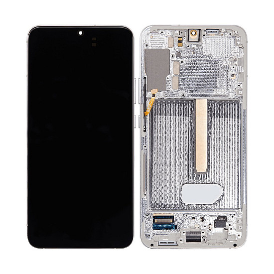 Samsung Galaxy S22+ S906B OLED Touch Screen Digitizer Assembly with Frame - Phantom White [Service Pack]