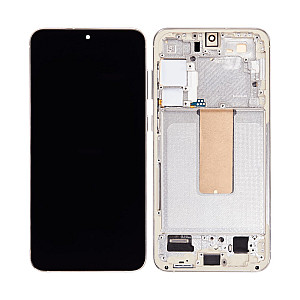 [Aftermarket OLED] OLED Touch Screen Digitizer Assembly with Frame - Cream for Samsung Galaxy S23+ S916B