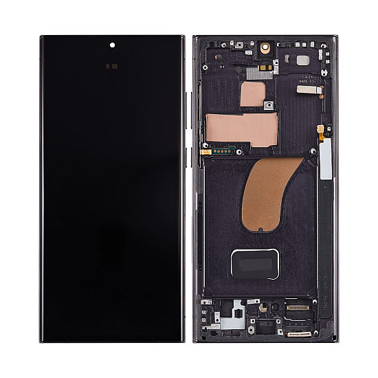 Samsung Galaxy S23 Ultra S918B OLED Touch Screen Digitizer Assembly with Frame - Phantom Black [Refurbished]