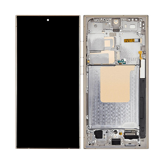 Samsung Galaxy S24 Ultra S928B OLED Touch Screen Digitizer Assembly with Frame - Titanium Yellow [Refurbished]