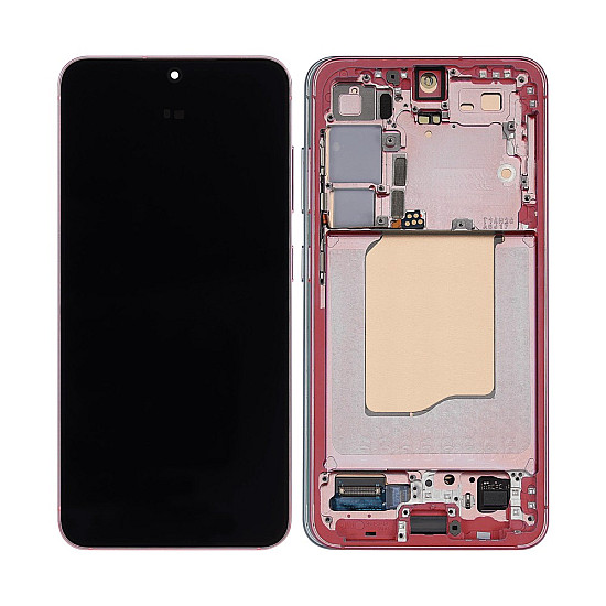 Samsung Galaxy S25 S931B OLED Touch Screen Digitizer Assembly with Frame - Coral Red [Refurbished]