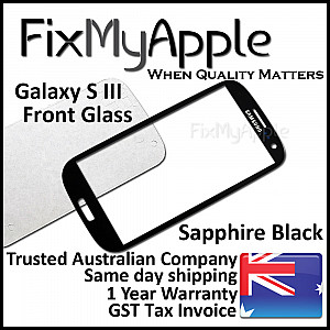 Samsung Galaxy S3 Front Glass Panel - Black (With Adhesive)