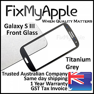 Samsung Galaxy S3 Front Glass Panel - Grey (With Adhesive)