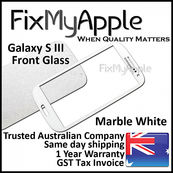 Samsung Galaxy S3 Front Glass Panel - White (With Adhesive)