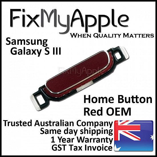 Samsung Galaxy S3 Home Button - Red OEM
