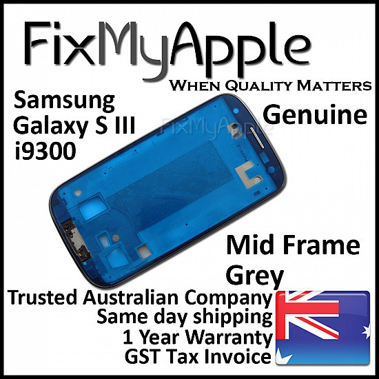 Samsung Galaxy S3 i9300 Mid Frame Bezel - Grey OEM