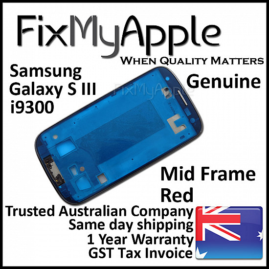 Samsung Galaxy S3 i9300 Mid Frame Bezel - Red OEM