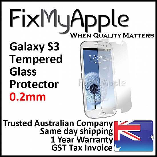 Samsung Galaxy S3 Tempered Glass Screen Protector - Premium 0.2mm